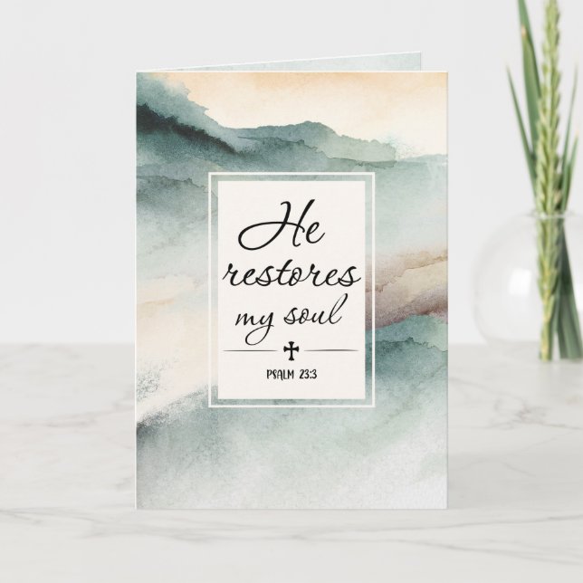 Carte Psaume 23 1-4 Il Restaure Ma Croix De L'Âme (Devant)