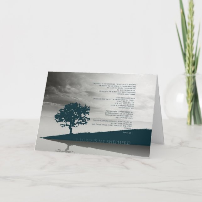 Carte Psaume 23 Greeting Tree Motivational Blue Mountain (Devant)
