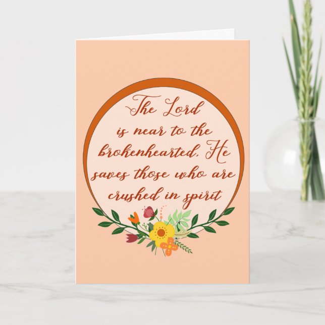 Carte Psaume 34, Le Seigneur est près des cœurs brisés (Devant)