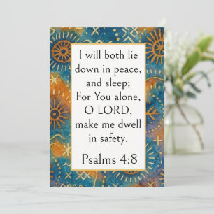 Carte Psaume 4:8 Verset Biblique, Tissu Adire Afrobohémi