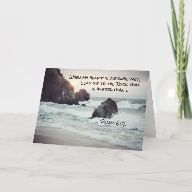 Carte Psaume 61:2 Lead me to the Rock that is Higher (Devant)