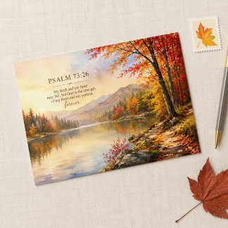 Carte Psaume 73:26 Verset Biblique Lac & Montagne d'Auto