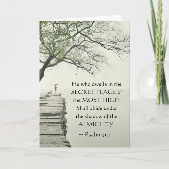 Carte Psaume 91:1 Celui qui habite à la place SECRET (Devant)