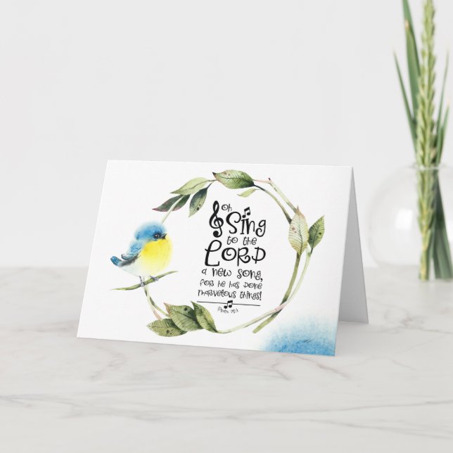 Carte Psaume 98:1 Chanter au Seigneur une nouvelle chans (Devant)