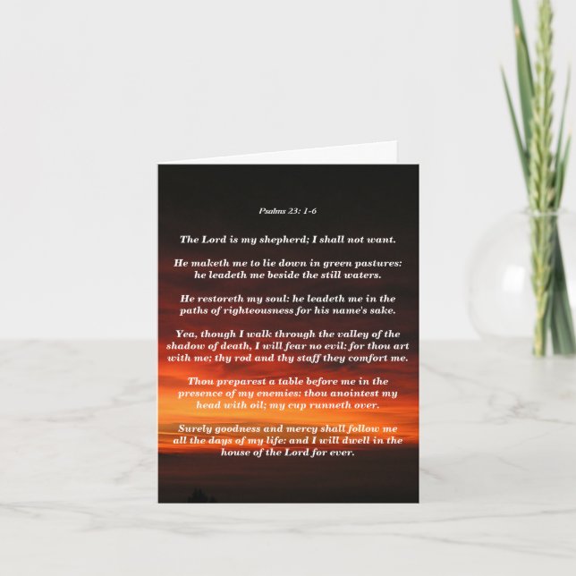 Carte Psaumes 23 : 1-6 (Devant)