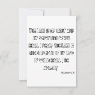 Carte Psaumes 27:1 KJV Bible Écriture Salutation