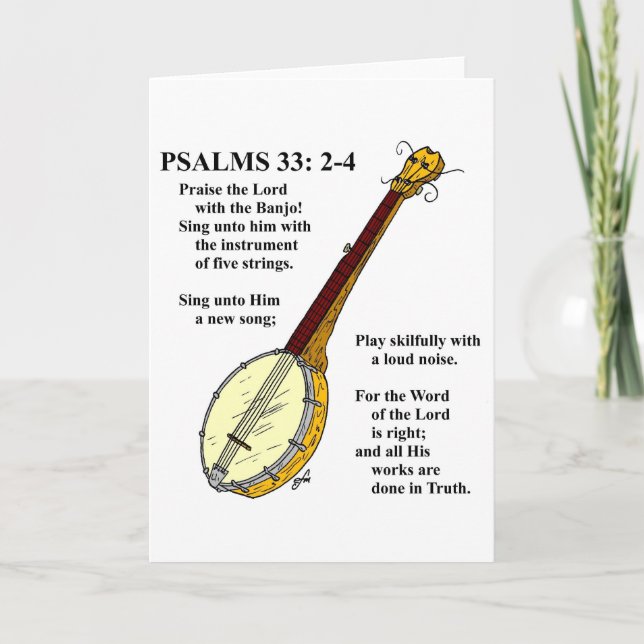 Carte PSAUMES 33 : Paise le seigneur avec le banjo (Devant)