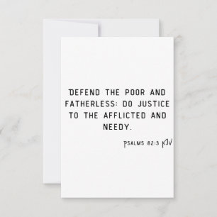 Carte Psaumes 82:3 KJV Bible Verse Plat Greeting Card