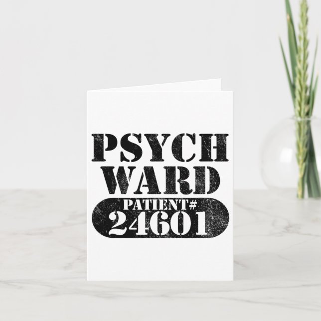 Carte Psych Ward Échappé Patient Mental Halloween Costum (Devant)