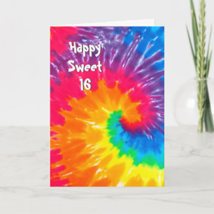 Carte Psychedelic Tie Dye Sweet 16