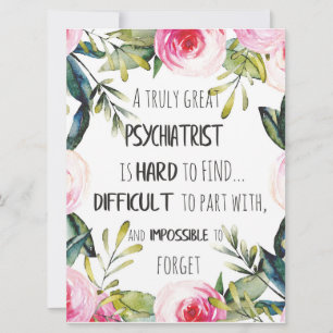 Carte Psychiatre Merci citation Idée cadeau