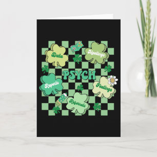 Carte Psychologue scolaire rétro groovy Saint-Patrick