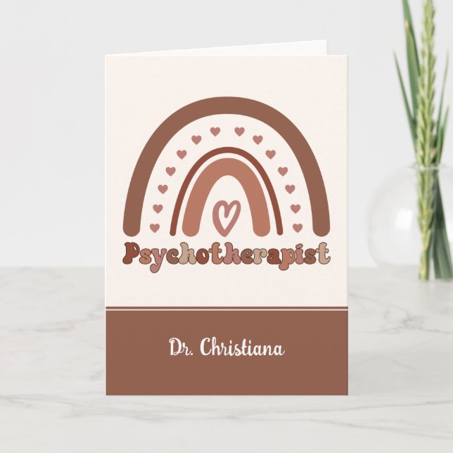 Carte Psychothérapeute personnalisée Boho Rainbow (Devant)