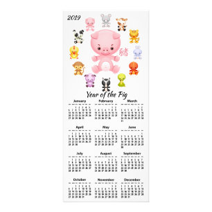 Carte Publicitaire 2019 ans du calendrier de bande dessinée de porc