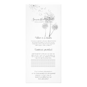 Carte Publicitaire Accompagnante de naissance Sage-femme Fleurs illus