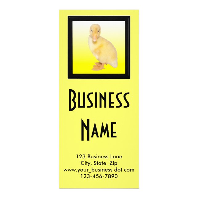 Carte Publicitaire Adorable Jaune Canard Photo Soin animal personnali (Devant)