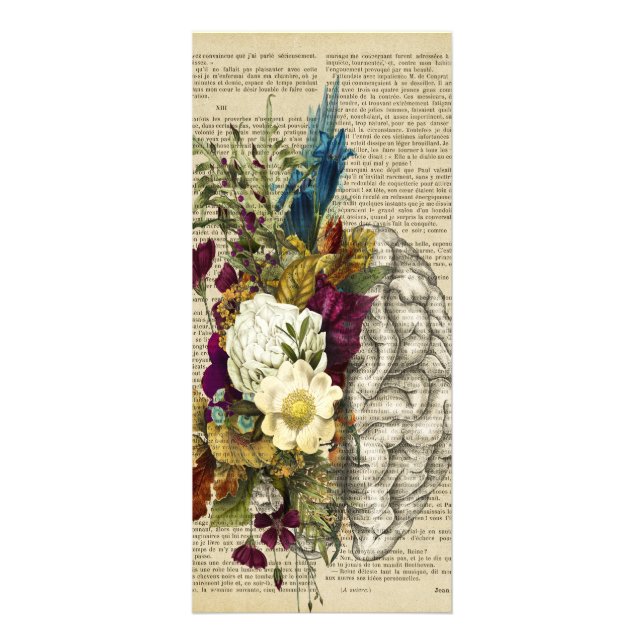 Carte Publicitaire affiche d'anatomie du cerveau floral médical (Devant)