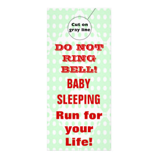 Carte Publicitaire Affichettes de porte de bébé dormant humoristique