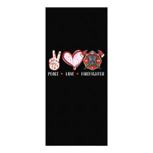 Carte Publicitaire Amateurs de pompiers Peace Love Cadeaux pompiers