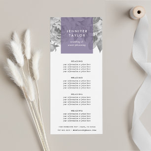 Carte Publicitaire Améthyste Tarifs ou services floraux Vintages