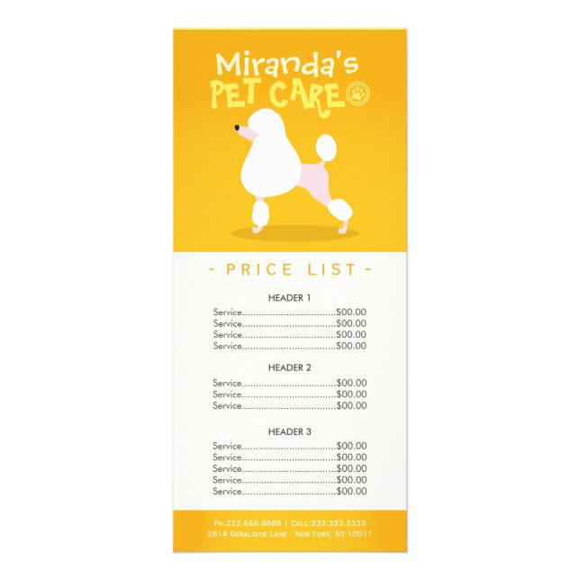 Carte Publicitaire Animaux de compagnie assis Grooming Beauté Salon T (Devant)