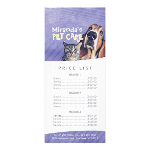 Carte Publicitaire Animaux de compagnie assis Grooming Beauté Salon T