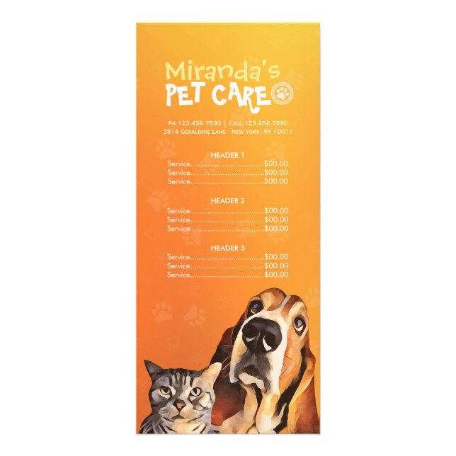 Carte Publicitaire Animaux de compagnie assis Grooming Beauté Salon T (Devant)