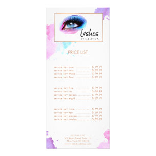 Carte Publicitaire Aquarelle créative Eyelashes Bleu
