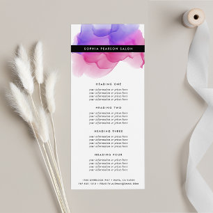 Carte Publicitaire Aquarelle Magenta moderne Services ou tarif