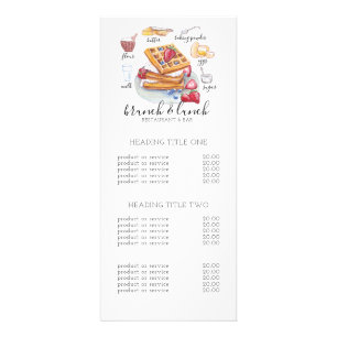 Carte Publicitaire Aquarelle Waffle logo restaurant recette Business