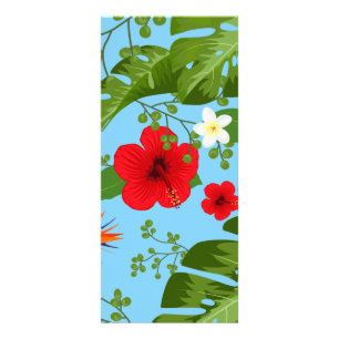 Carte Publicitaire Arrière - plan de fleurs tropicales 12