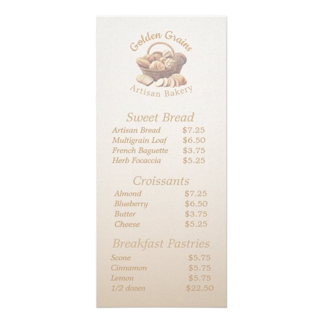 Carte Publicitaire Artisan Bread Basket (Devant)