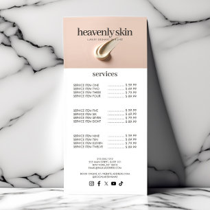 Carte Publicitaire Beauté Chic Soins de Peau Boutique Spa Rose