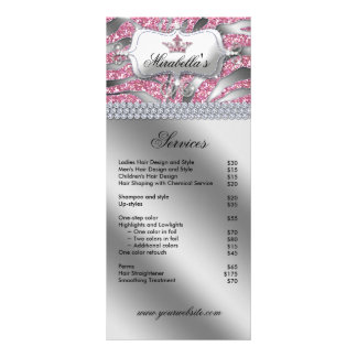 Carte Publicitaire Bijoux Couronne Zebra luxe rose étincelle