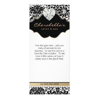 Carte Publicitaire Bijoux Damask Beige Floral Salon Spa
