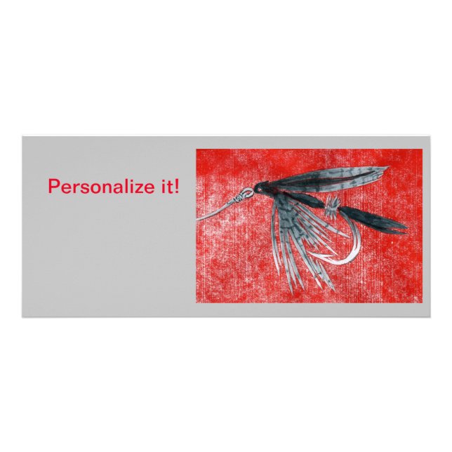 Carte Publicitaire "Black Gnat" mouche mouillée liant l'art de pêche  (Devant)