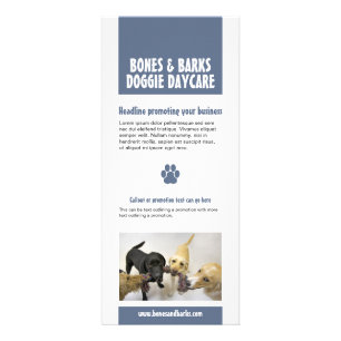 Carte Publicitaire Bleu Empreinte de patte Dog Care