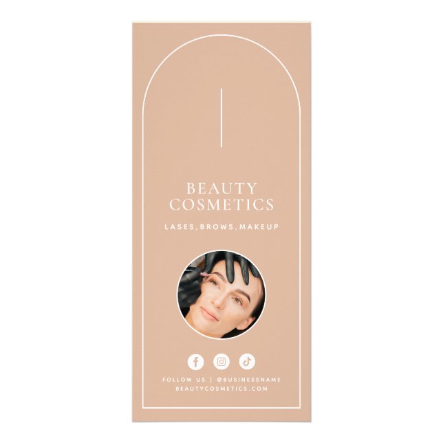 Carte Publicitaire Blush Minimal Arch Beauty Business Price List (Devant)