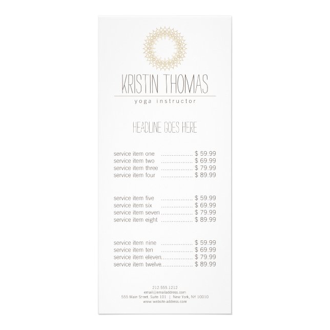 Carte Publicitaire Bohemian Gold Sun Mandala (Devant)