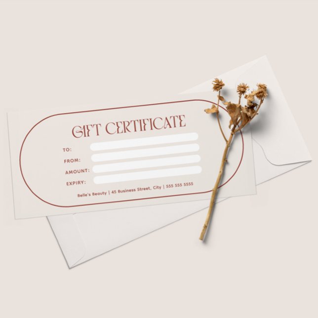Carte Publicitaire Bon cadeau Certificat cadeau d'affaires Beautician (Créateur téléchargé)