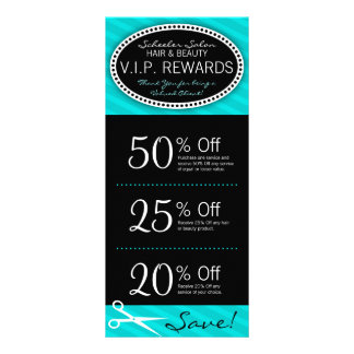 Carte Publicitaire Bons bleus turquoises de salon