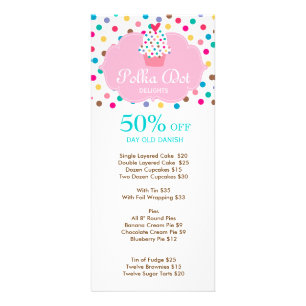 Carte Publicitaire Boulangerie Cuite Cupcake Polka Dot 3