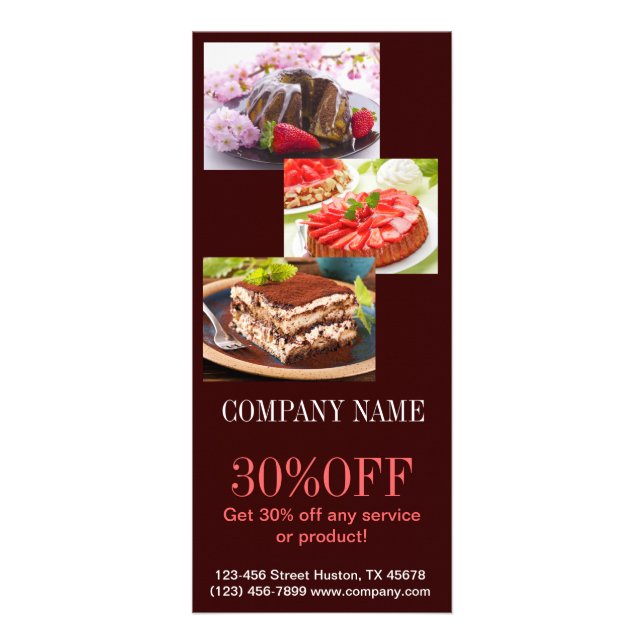 Carte Publicitaire Boulangerie moderne de gâteau de petit gâteau de (Devant)