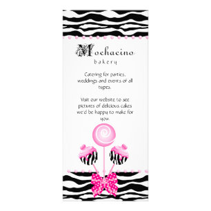 Carte Publicitaire Boulangerie Pops de gâteau Zebra Coeur Coeur Cooki