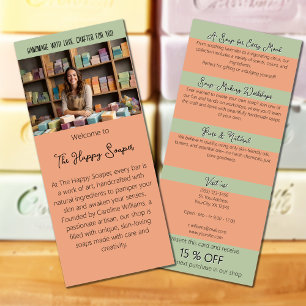 Carte Publicitaire Boutique de savon artisanal ateliers infos tourist