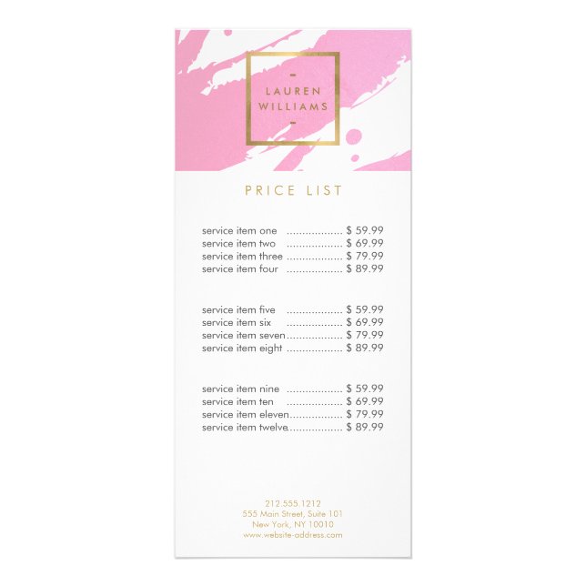 Carte Publicitaire Brosses roses Abstraites (Devant)