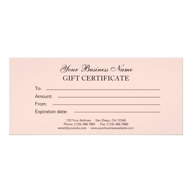 Carte Publicitaire Brouiller | Classic Générique Certificat cadeau si (Devant)