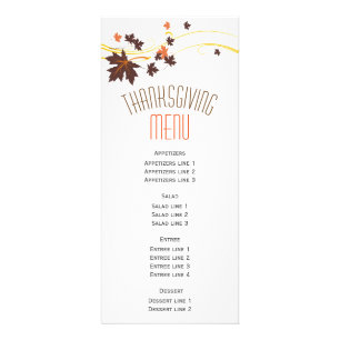 Carte Publicitaire Brown érable feuille élégant automne Thanksgiving