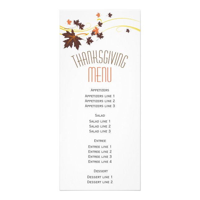 Carte Publicitaire Brown érable feuille élégant automne Thanksgiving  (Devant)