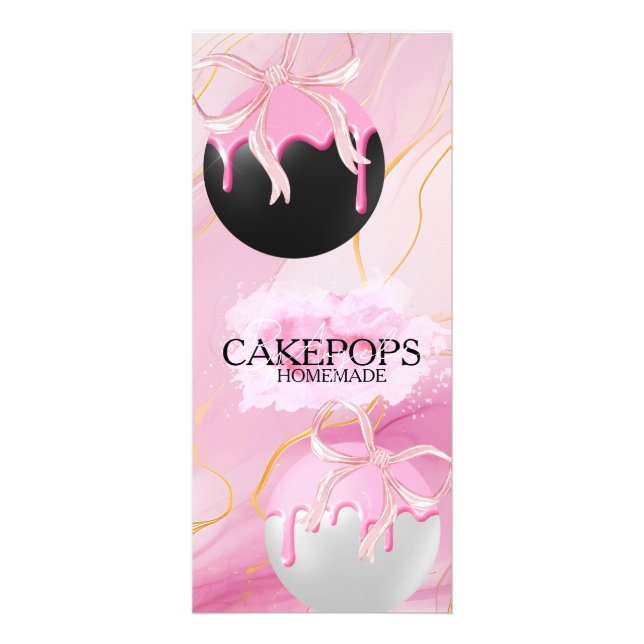 Carte Publicitaire Cake Pops Baker Bakery Treats Pink (Devant)